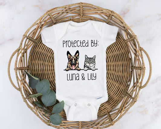 Baby Shower Gift, Protected by Pets